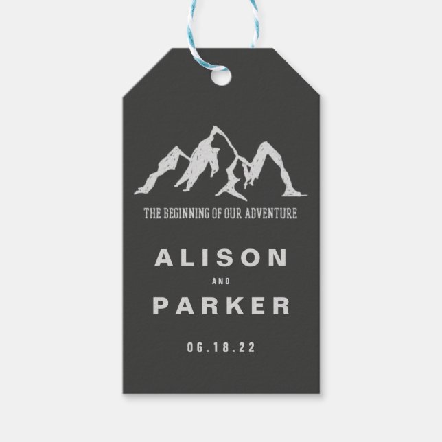 början på äventyr bröllop presentetikett (Framsidan)