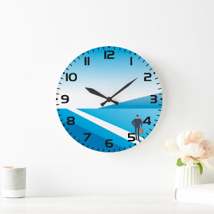 Börjande Journey Blue Road Stor Klocka