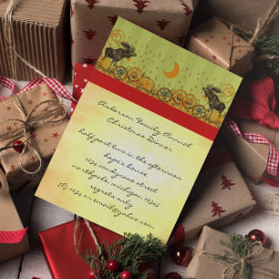 Börjar på julmiddag och Party Inbjudan