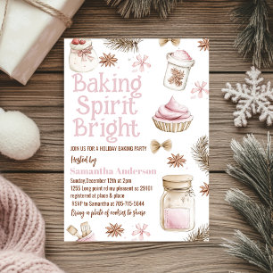 Börjar Spirit Bright Pastel Rosa Cookie Exchange Inbjudningar
