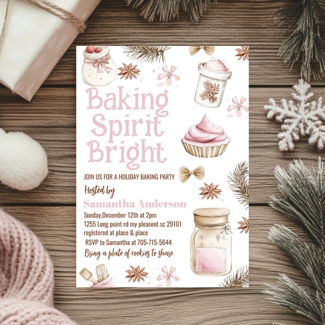 Börjar Spirit Bright Pastel Rosa Cookie Exchange Inbjudningar (Skapare uppladdad)