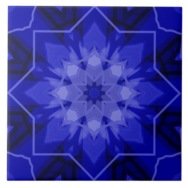 Börjar ut ur Grind Blue Ceramic Tile Kakelplatta (Framsidan)