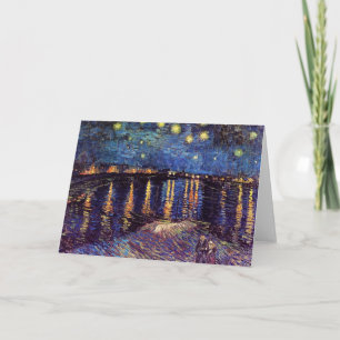 Börjnatten över Rhone av Van Gogh Kort