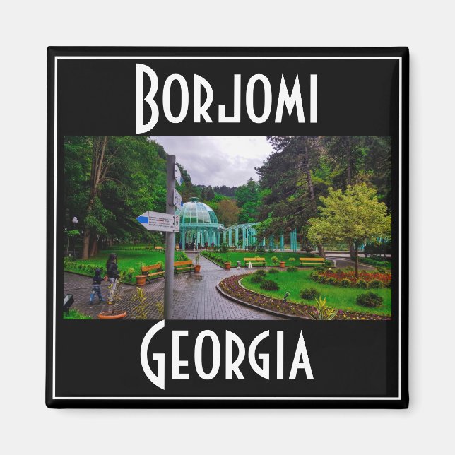 Borjomi Hett Vår Resort Georgia Caucus Magnet (Framsidan)