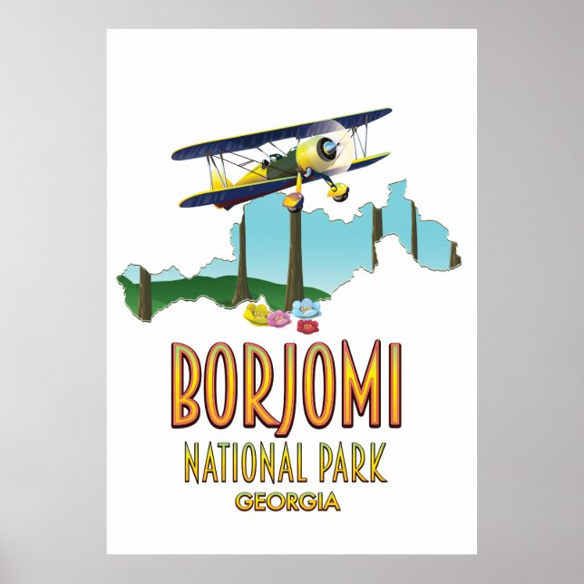 Borjomi nationalpark Georgien karta Poster (Framsidan)