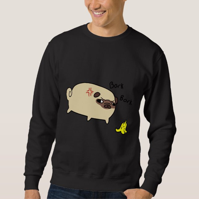 Bork Bork Pug Classic T-Shirt 613 Lång Ärmad Tröja (Framsida)