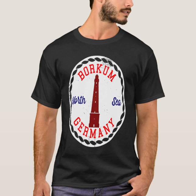 Borkum Tysklanda Nordsjön T Shirt (Framsida)