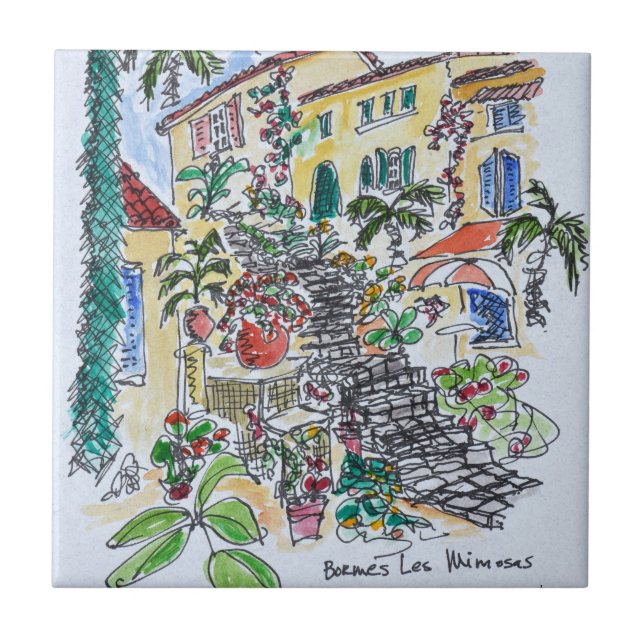 Bormes-les-Mimosas| Provence-alpes-cote d'azur Kakelplatta (Framsidan)