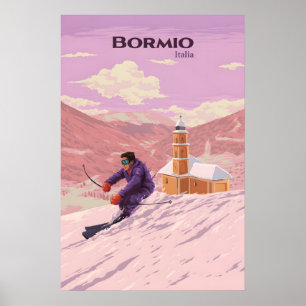 Bormio skidområde - Resaffisch Poster