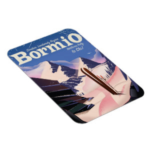 Bormio, Sondrio, Lombardiet, Italien-skidor poster Magnet