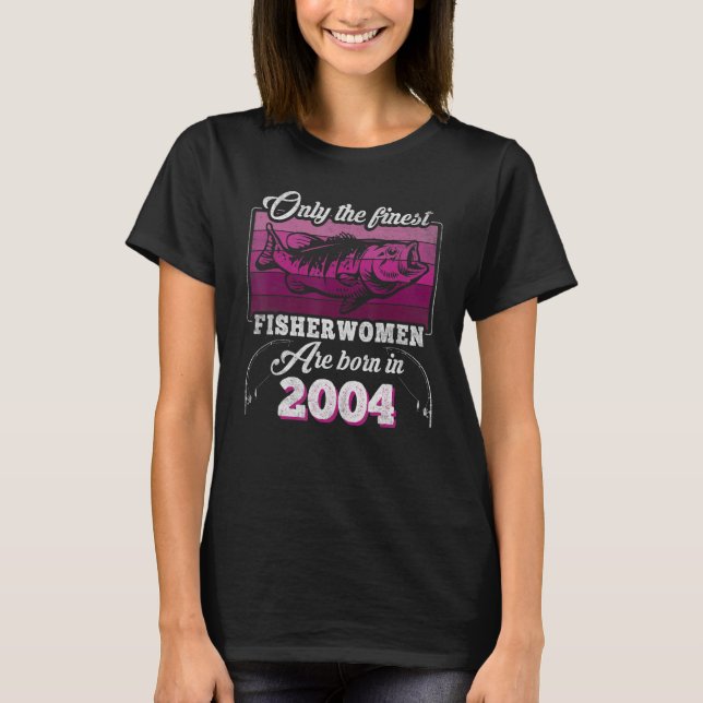 Born 2004 Kvinnor 19:e födelsedagen T Shirt (Framsida)
