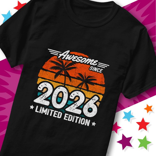 Born 2026 Limited Edition Retro Awesome Since 2026 T Shirt (Skapare uppladdad)