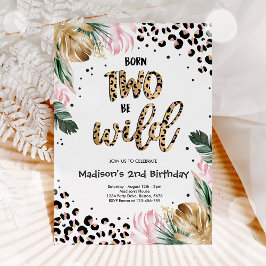 Born 2:a Vilden Jungle Leopard Skriv ut på födelse Inbjudningar