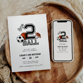 Born 2 Ball Sport Tematisk Födelsedagsfest för Poj Inbjudningar