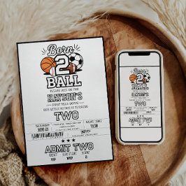 Born 2 Ball Sports Themed Boy 2nd Birthday Party Inbjudningar