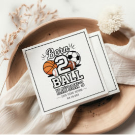 Born 2 Ball Sports Themed Boy 2nd Birthday Party Pappersservett