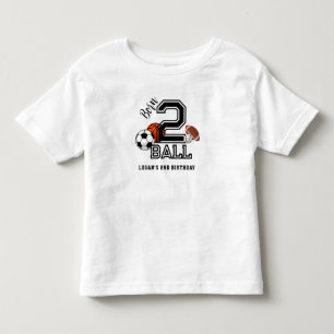 Born 2 Ball Sporttema Pojke 2-års födelsedagsfiran T Shirt