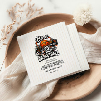 Born 2 Basketball | Sports Themed 2nd Birthday Pappersservett