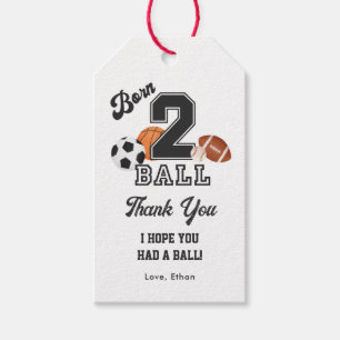 Born 2 Boll Boy Second Birthday Tack Presentetikett