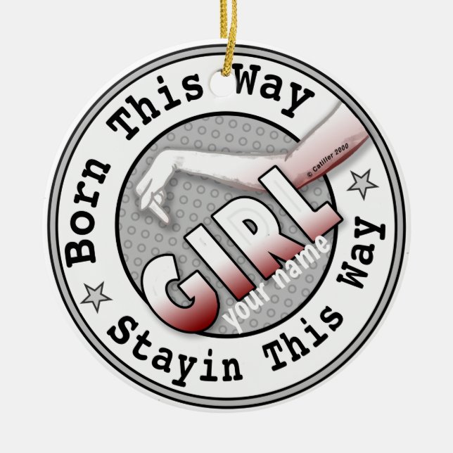 Born A Girl Julgransprydnad Keramik (Framsidan)
