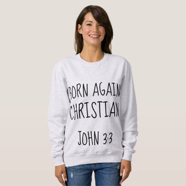 BORN AGAIN CHRISTIAN T-shirts, John 3:3 Tee (Hel framsida)