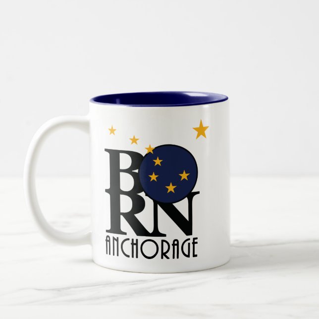 BORN Anchorage Alaska 11oz Två-Tonad Mugg (Vänster)