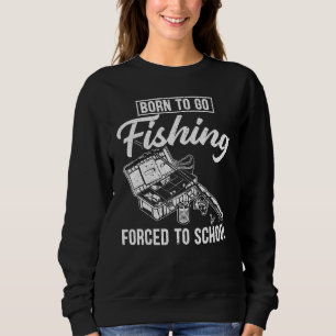 Born att gå och fiska tvångsmässigt till skolfiska t shirt