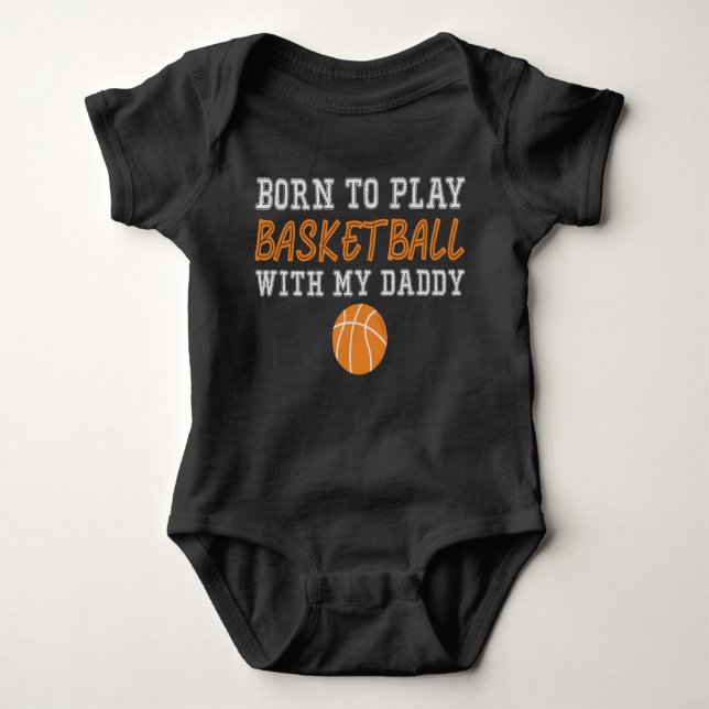 Born att spela basket med min pappa t shirt (Framsida)