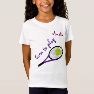 Born att spela, Tennis Boll och Racquet, Personali T Shirt