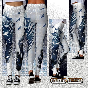 BORN ATT VARA FRIA   Grunge Denim Texturerad Eagle Leggings