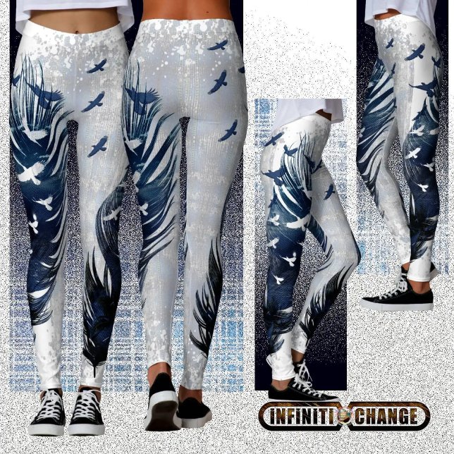 BORN ATT VARA FRIA | Grunge Denim Texturerad Eagle Leggings (Skapare uppladdad)