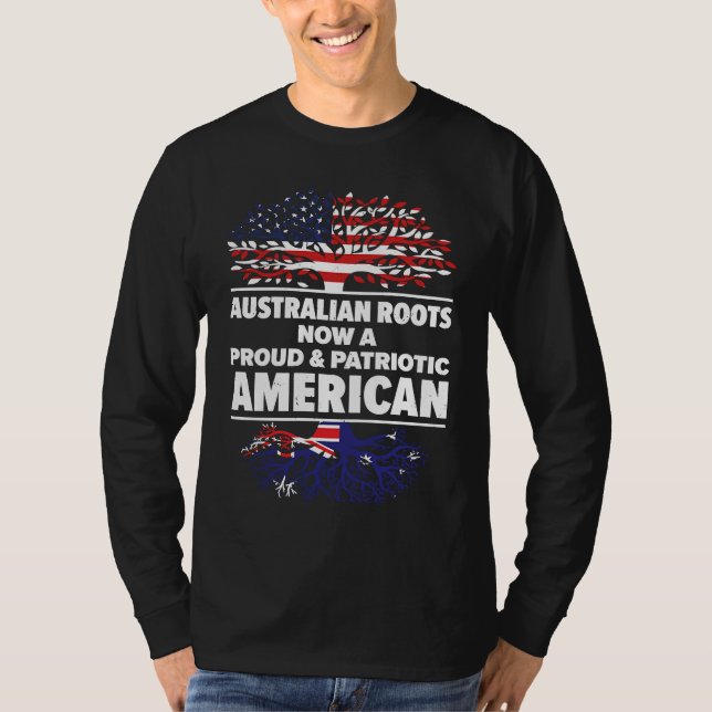 Born Australian Australia American USA Citizenship T Shirt (Framsida)