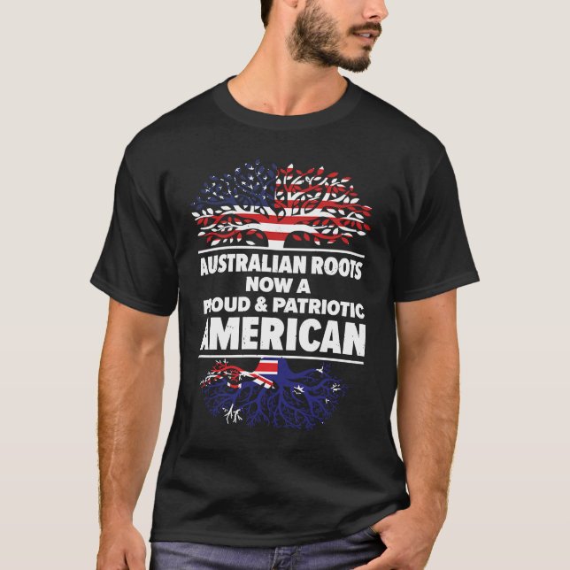 Born Australian Australia American USA Citizenship T Shirt (Framsida)