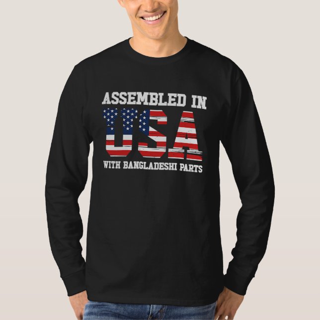 Born Bangladeshi Bangladesh American USA Citizensh T Shirt (Framsida)