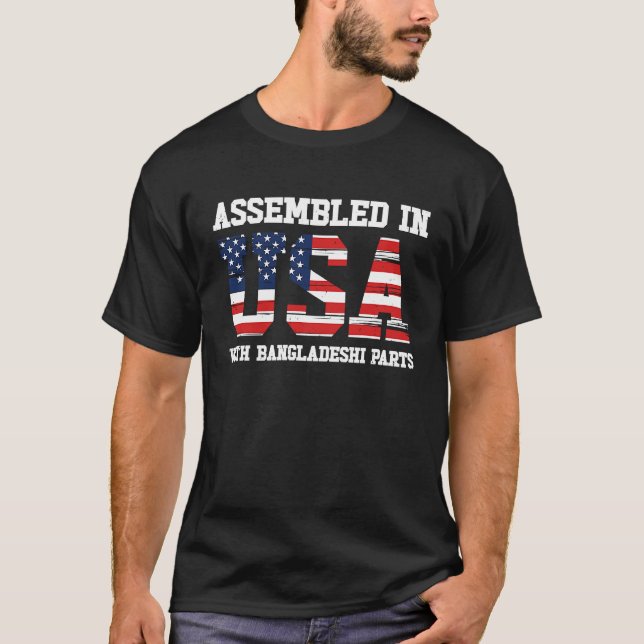 Born Bangladeshi Bangladesh American USA Citizensh T Shirt (Framsida)