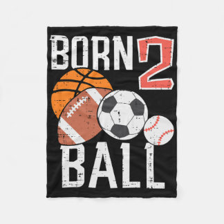 Born Basketball Football 2nd Birthday Toddler Boy  Fleecefilt