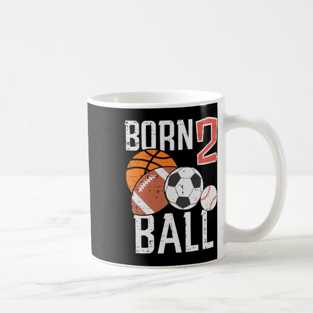 Born Basketball Football 2nd Birthday Toddler Boy  Kaffemugg (Höger)