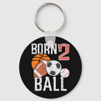 Born Basketball Football 2nd Birthday Toddler Boy  Nyckelring