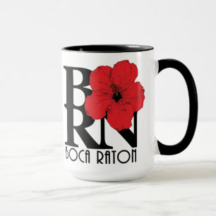 BORN Boca Raton Red Hibiscus 15oz Mugg