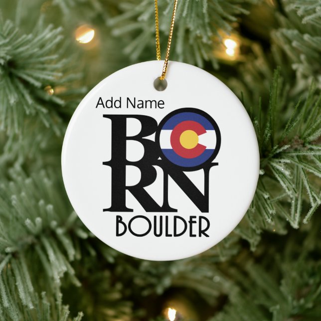 BORN Boulder Colorado Cusomizable Julgransprydnad Keramik (Träd)