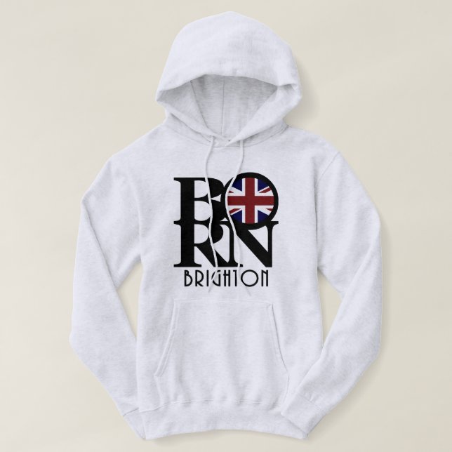 BORN Brighton England Hoodie (Design framsida)