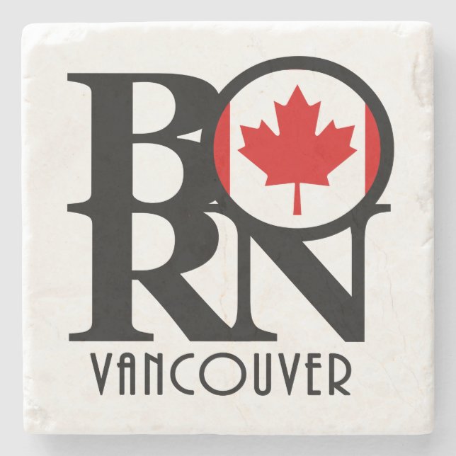 BORN British Columbia (Canadian Flagga) Stenunderlägg (Framsidan)