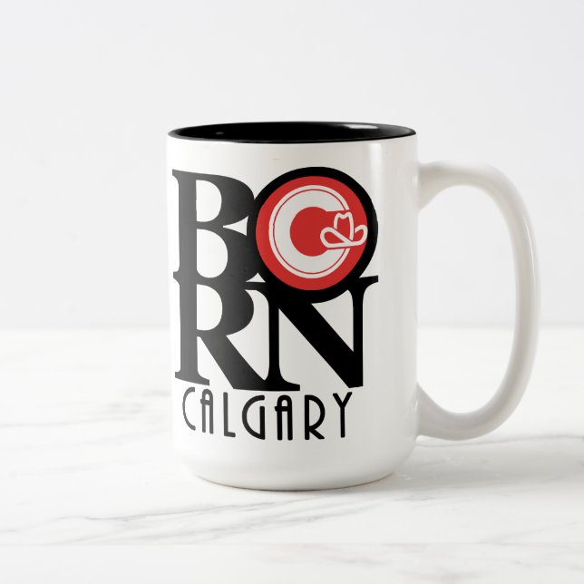 BORN Calgary 15oz (flagga) Två-Tonad Mugg (Höger)