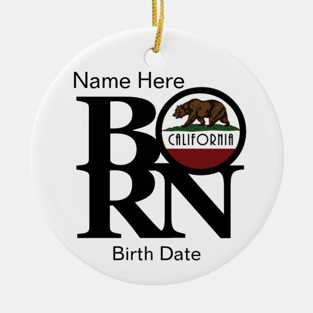 BORN California Anpassningsbar Julgransprydnad Keramik (Framsidan)