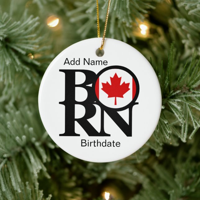 BORN Canada Anpassningsbar Julgransprydnad Keramik (Träd)