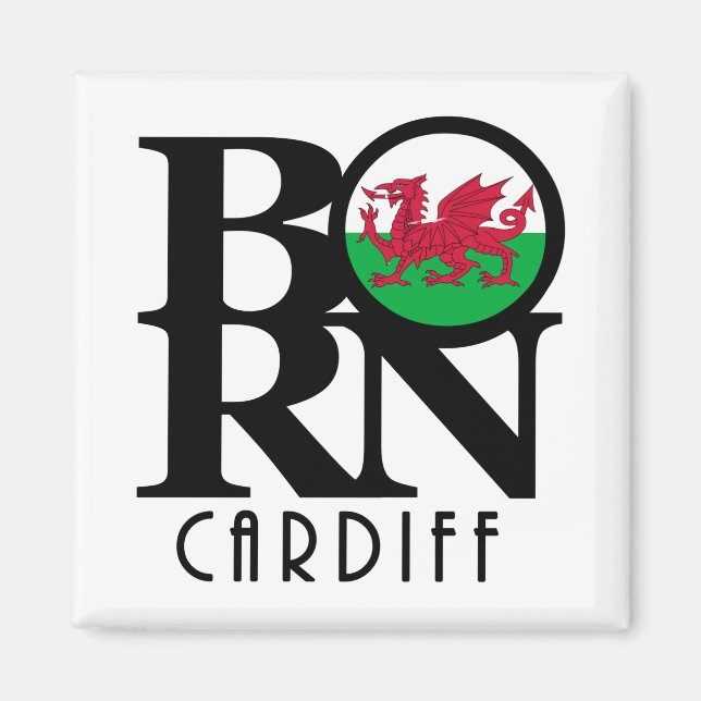 BORN Cardiff Wales Magnet (Framsidan)