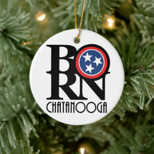 BORN Chattanooga Tennessee Julgransprydnad Keramik