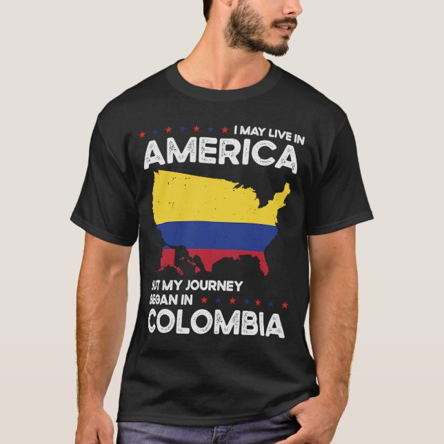 Born Colombias amerikanska medborgare i Colombia T Shirt (Framsida)