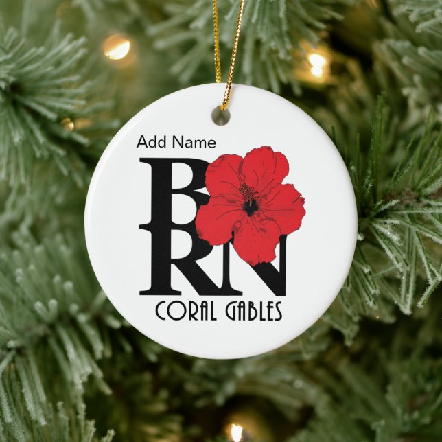 BORN Coral Gables Red Hibiscus Julgransprydnad Keramik (Träd)