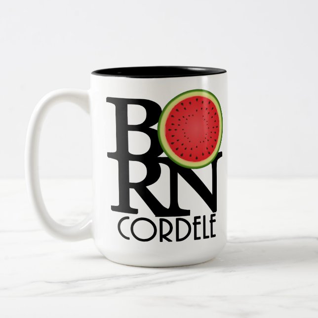 BORN Cordele Georgia Watermelon Series 15oz Två-Tonad Mugg (Vänster)